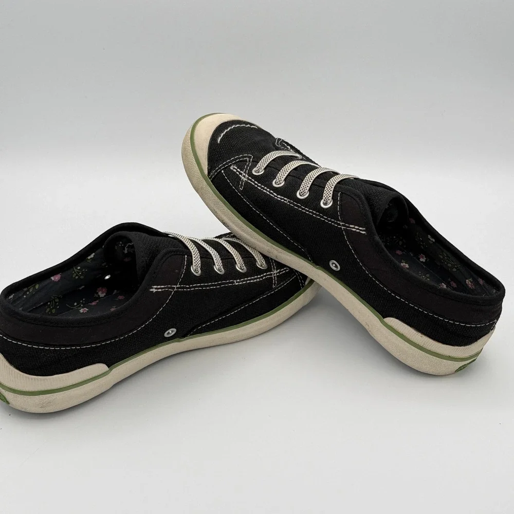 Vintage Simple Shoes WM 9 Black Canvas Low Top Skater Sneaker Y2K Grunge Granola - Picture 6 of 9